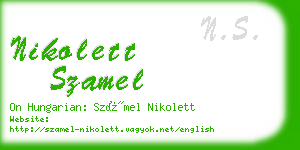 nikolett szamel business card